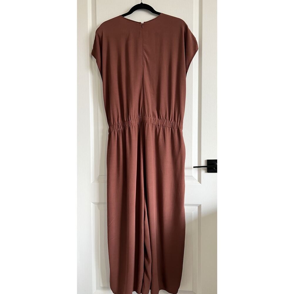 Eileen Fisher Ruset Wide Leg Jumpsuit Tencel Viscose Crepe V-Neck Size Large - Picture 7 of 14